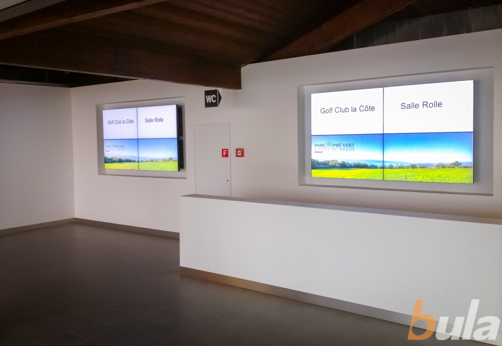 Signal de Bougy - 2 video walls of 2x2 Nec screens controlled by 2 Brightsign readers
