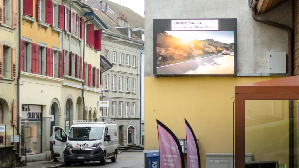 Giant outdoor LED screen - The contents of this display are managed remotely.